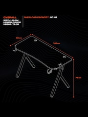 X Rocker Black XL Lumio Gaming Desk With 3 Sided App Controlled Lighting - Image 6 of 6