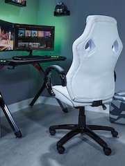 X Rocker White Maverick Height Adjustable Office Gaming Chair With Natural Lumbar Support - Image 3 of 6