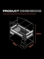 X Rocker Black Contra Mid Sleeper Gaming Bunk Bed With Reversible Profile - Image 6 of 6