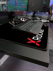 X Rocker Black XL Panther Corner Gaming Desk With Smooth Glide Mo Reversible - Image 2 of 6