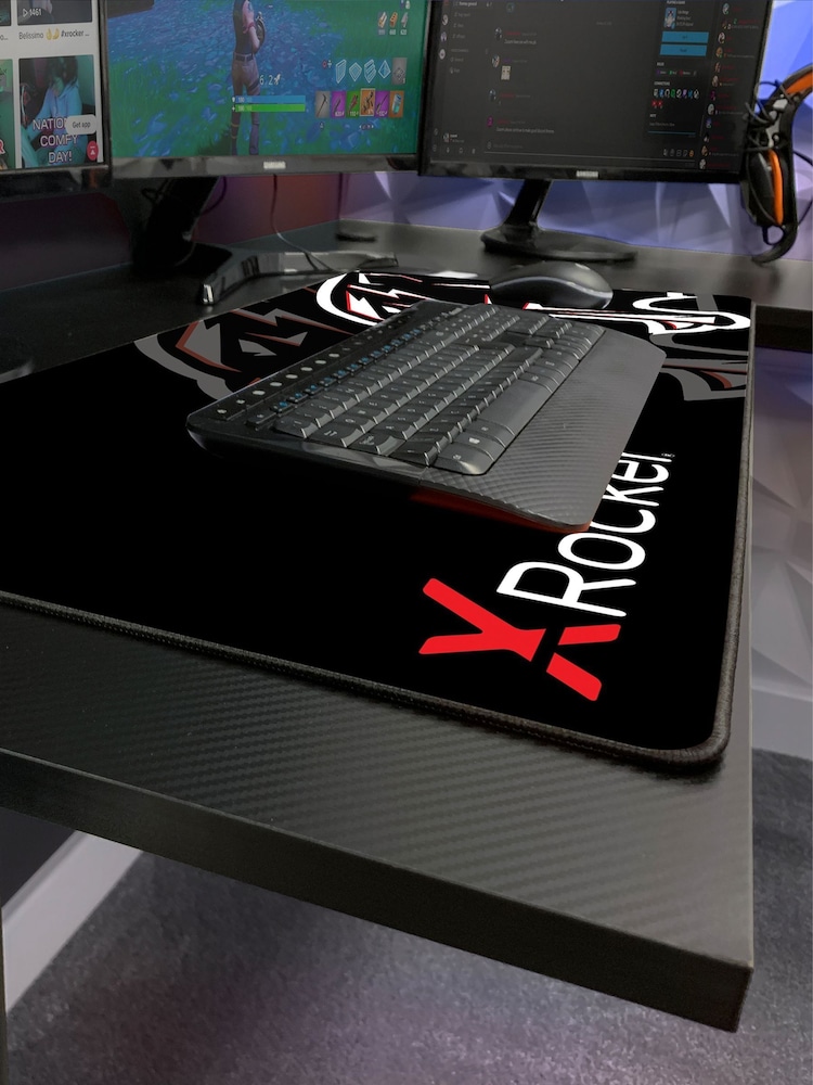 X Rocker Black XL Panther Corner Gaming Desk With Smooth Glide Mo Reversible - Image 2 of 6