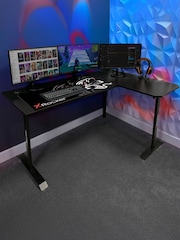 X Rocker Black XL Panther Corner Gaming Desk With Smooth Glide Mo Reversible - Image 6 of 6