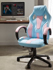 X Rocker Blue Maverick Height Adjustable Office Gaming Chair With Natural Lumbar Support - Image 1 of 6