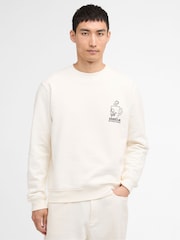 Barbour® International White Staithes Graphic Sweatshirt - Image 1 of 7