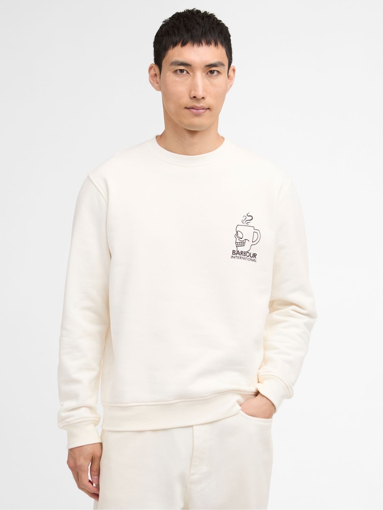 Barbour® International White Staithes Graphic Sweatshirt - Image 1 of 7