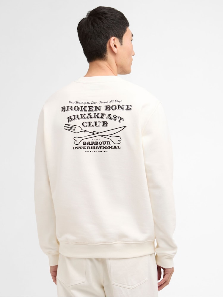Barbour® International White Staithes Graphic Sweatshirt - Image 2 of 7