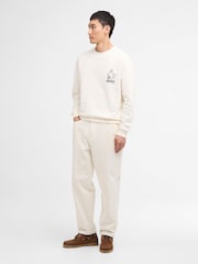 Barbour® International White Staithes Graphic Sweatshirt - Image 3 of 7