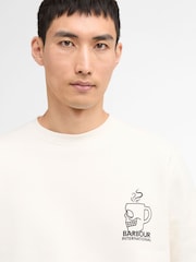 Barbour® International White Staithes Graphic Sweatshirt - Image 4 of 7