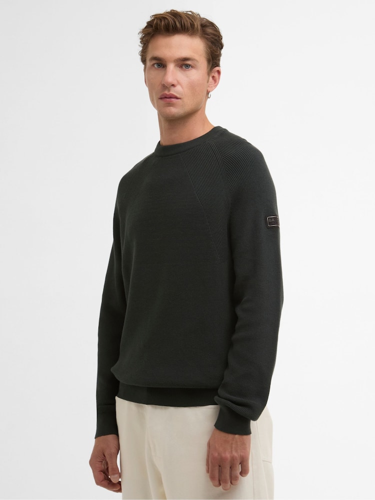 Barbour® International Green Monmouth Crew Jumper - Image 1 of 6