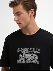 Barbour® International Black Cowl Motorbike Graphic T-Shirt - Image 4 of 6