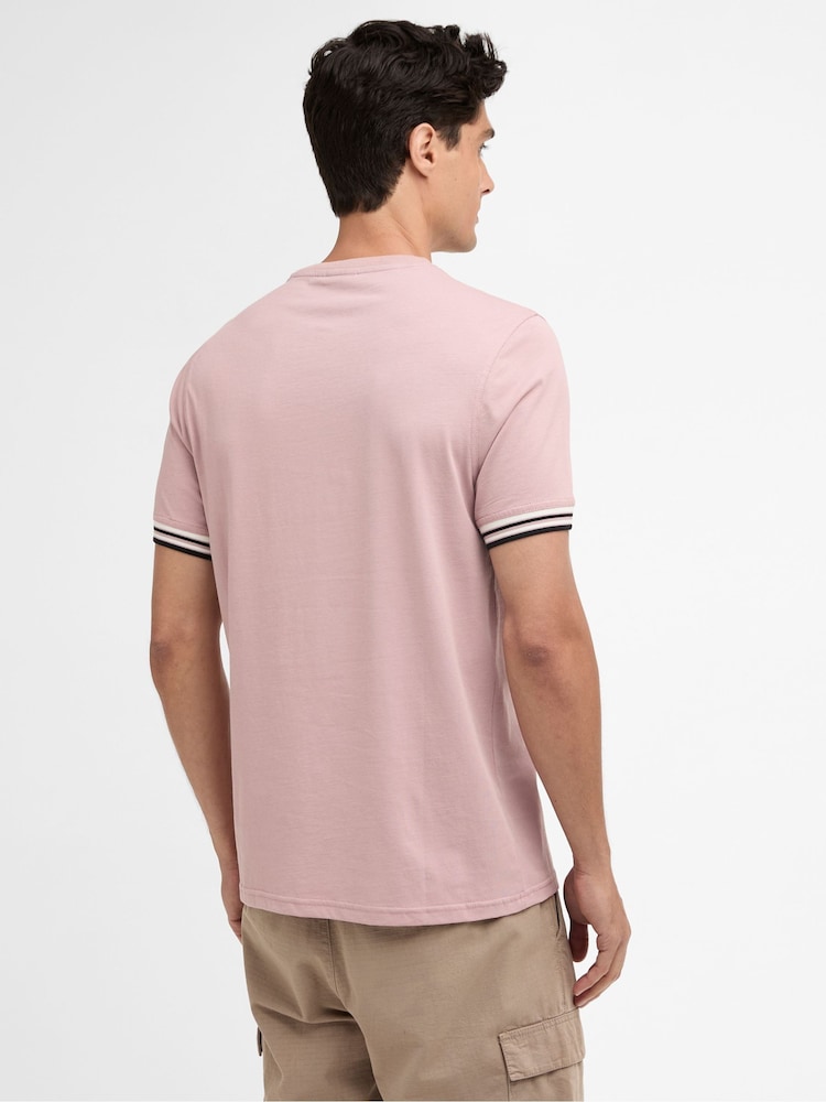 Barbour International Pink Burnwood Tipped Cuff T-Shirt - Image 2 of 6