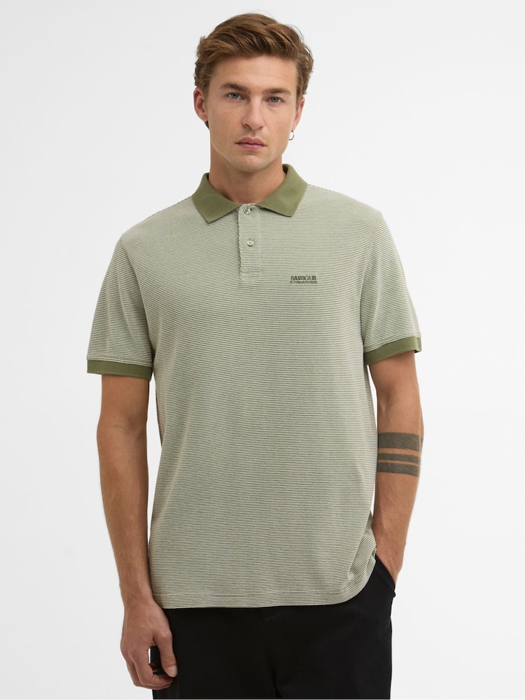Barbour International Green Halls Textured Polo Shirt - Image 1 of 6