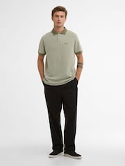 Barbour International Green Halls Textured Polo Shirt - Image 4 of 6