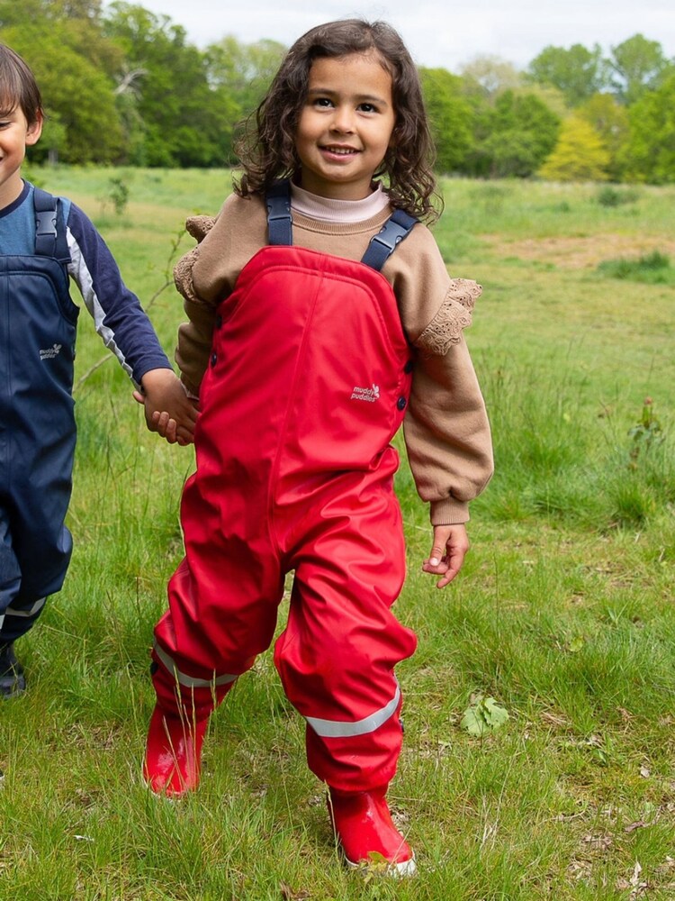 Muddy Puddles Red Waterproof Insulated Puddleflex Dungarees - Image 1 of 6 Muddy Puddles Red Waterproof Insulated Puddleflex Dungarees - Image 1 of 6