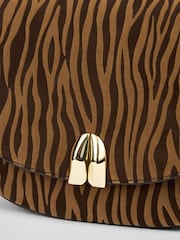 LK Bennett Brown Oloid Cotton Cross-Body Bag - Image 3 of 4