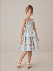 Laura Ashley Cross-Back Tiered Dress - Imaginea 1 din 11