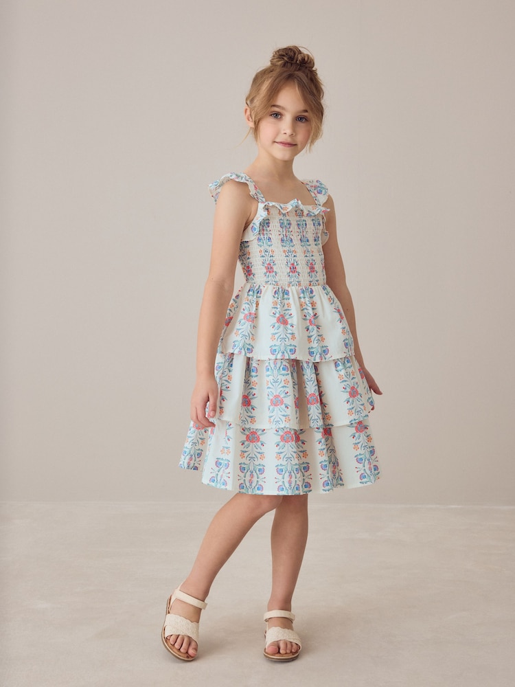 Laura Ashley Cross-Back Tiered Dress - Imaginea 1 din 11