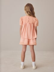 Laura Ashley Orange Broderie Anglaise Frill Top and Shorts Set - Image 2 of 10