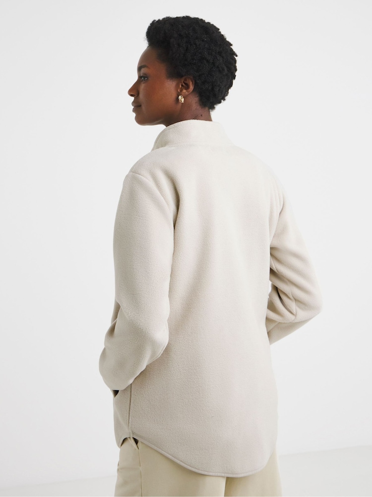 JD Williams Natural 1/2 Zip Longline Fleece - Image 2 of 4