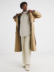 JD Williams Natural 1/2 Zip Longline Fleece - Image 4 of 4