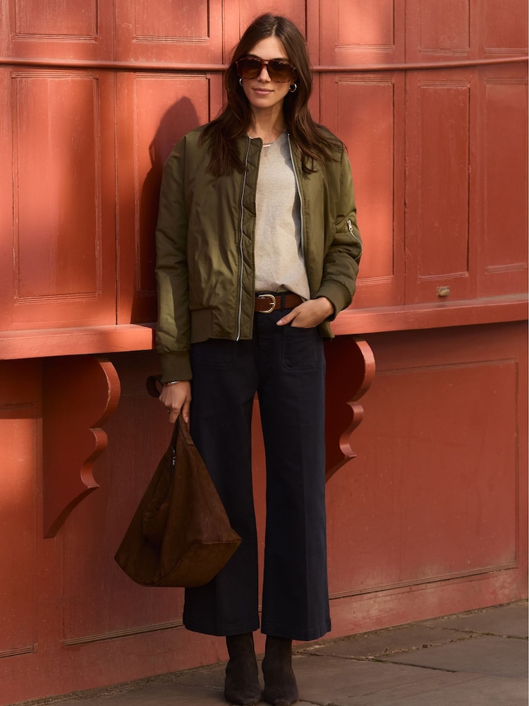 Baukjen Blue Jena Cotton Stretch Wide Crop Jeans - Image 2 of 4 Baukjen Blue Jena Cotton Stretch Wide Crop Jeans - Image 2 of 4