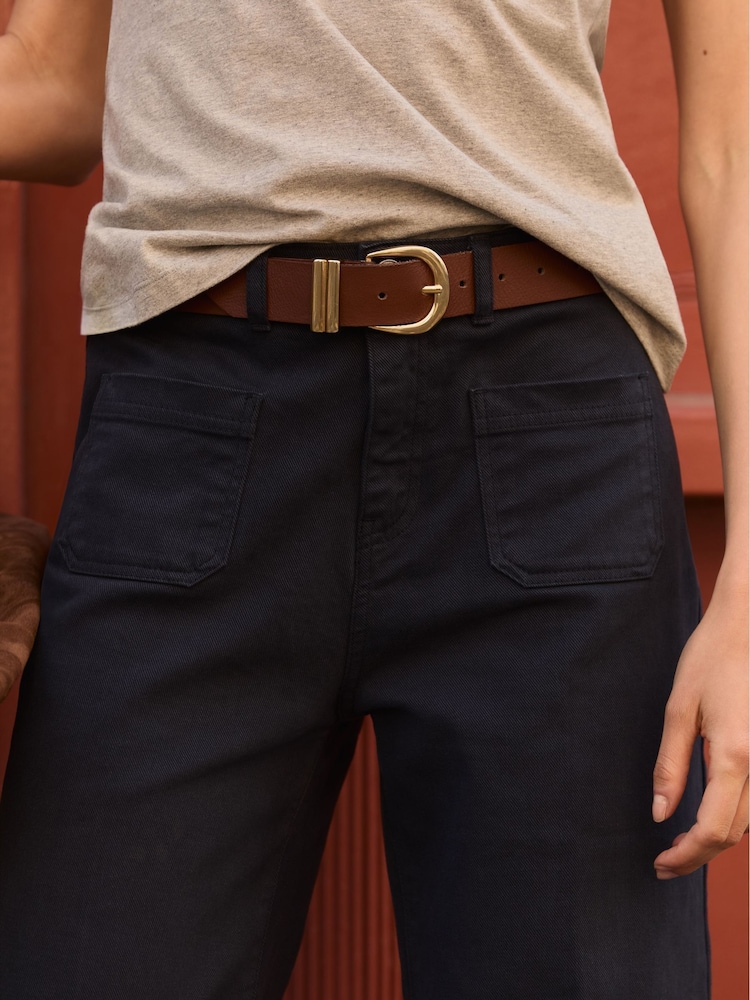 Baukjen Blue Jena Cotton Stretch Wide Crop Jeans - Image 4 of 4 Baukjen Blue Jena Cotton Stretch Wide Crop Jeans - Image 4 of 4