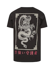BadRhino Big & Tall Black Japanese Dragon Print T-Shirt - Image 7 of 7