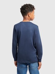 Wrangler Blue Long Sleeve Tubular Cotton T-Shirt - Image 2 of 8