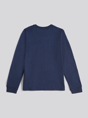 Wrangler Blue Long Sleeve Tubular Cotton T-Shirt - Image 7 of 8