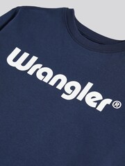 Wrangler Blue Long Sleeve Tubular Cotton T-Shirt - Image 8 of 8