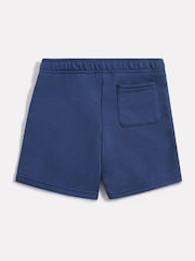 New Balance Blue Kids Brush Back Stacked Logo Shorts - Image 2 of 3