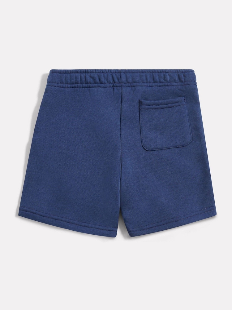 New Balance Blue Kids Brush Back Stacked Logo Shorts - Image 2 of 3