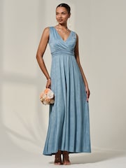 Vestido longo de jersey com corpete envolvente Jolie Moi - Imagem 1 de 6