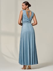 Vestido longo de jersey com corpete envolvente Jolie Moi - Imagem 2 de 6