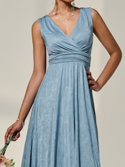 Vestido longo de jersey com corpete envolvente Jolie Moi - Imagem 3 de 6