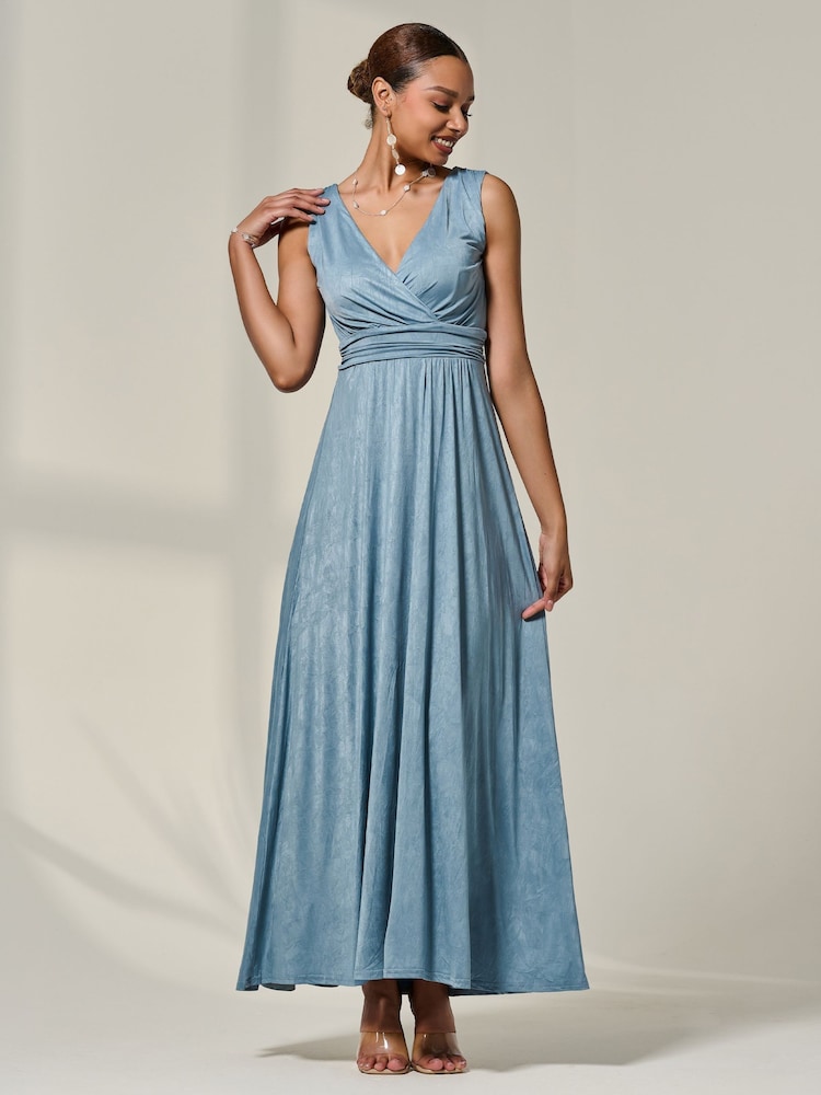 Vestido longo de jersey com corpete envolvente Jolie Moi - Imagem 6 de 6