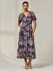 Vestido midi de malha com estampa floral Jolie Moi Angel - Imagem 1 de 6