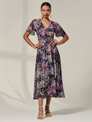 Vestido midi de malha com estampa floral Jolie Moi Angel - Imagem 5 de 6