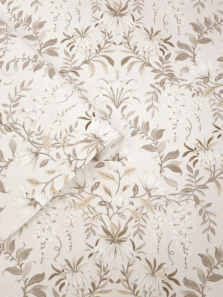 Laura Ashley Soft Natural Parterre 10M Wallpaper - Image 1 of 4 Laura Ashley Soft Natural Parterre 10M Wallpaper - Image 1 of 4