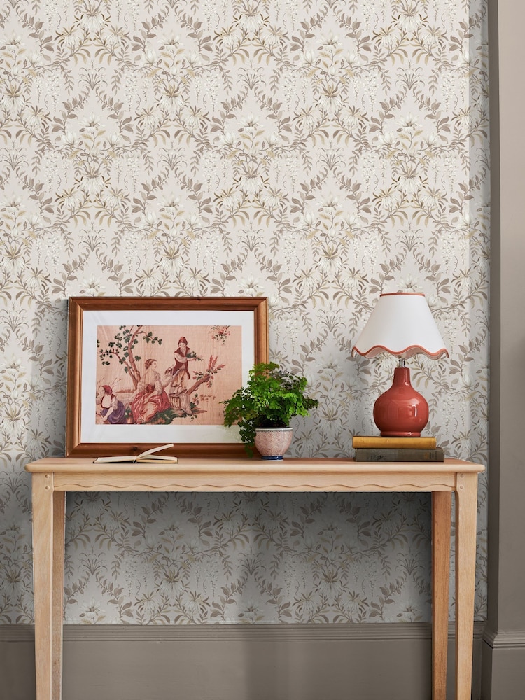 Laura Ashley Soft Natural Parterre 10M Wallpaper - Image 2 of 4 Laura Ashley Soft Natural Parterre 10M Wallpaper - Image 2 of 4