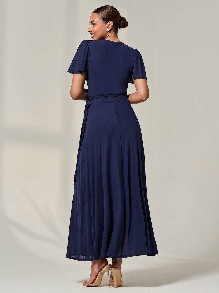 Jolie Moi Angel Sleeve Wrapped Mesh Maxi Dress - Bild 2 von 6