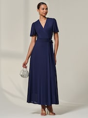 Jolie Moi Angel Sleeve Wrapped Mesh Maxi Dress - Bild 5 von 6