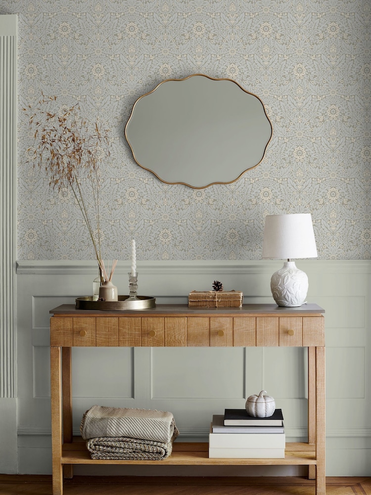 Laura Ashley Stone Grey Delamore 10M Wallpaper - Image 2 of 4 Laura Ashley Stone Grey Delamore 10M Wallpaper - Image 2 of 4