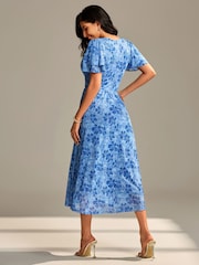 Vestido longo de malha com mangas esvoaçantes Jolie Moi - Imagem 2 de 6