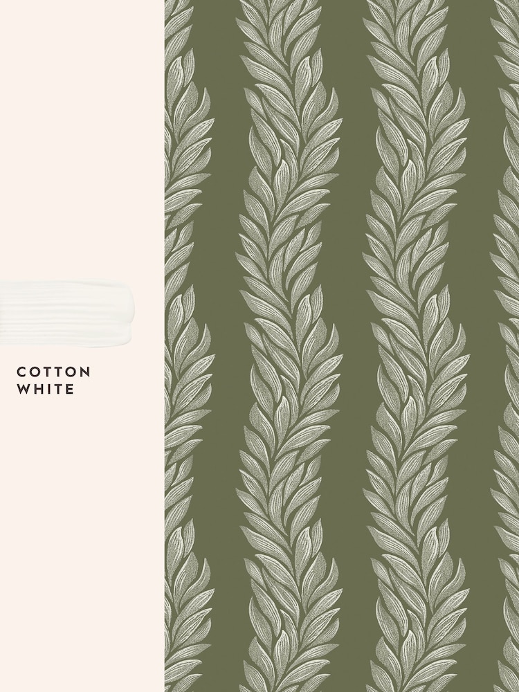 Laura Ashley Olive Green Caulderton Leaves 10M Wallpaper - Image 4 of 4 Laura Ashley Olive Green Caulderton Leaves 10M Wallpaper - Image 4 of 4