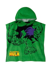 Character Green Marvel The Incredible Hulk Print Towel Poncho - Image 1 of 12