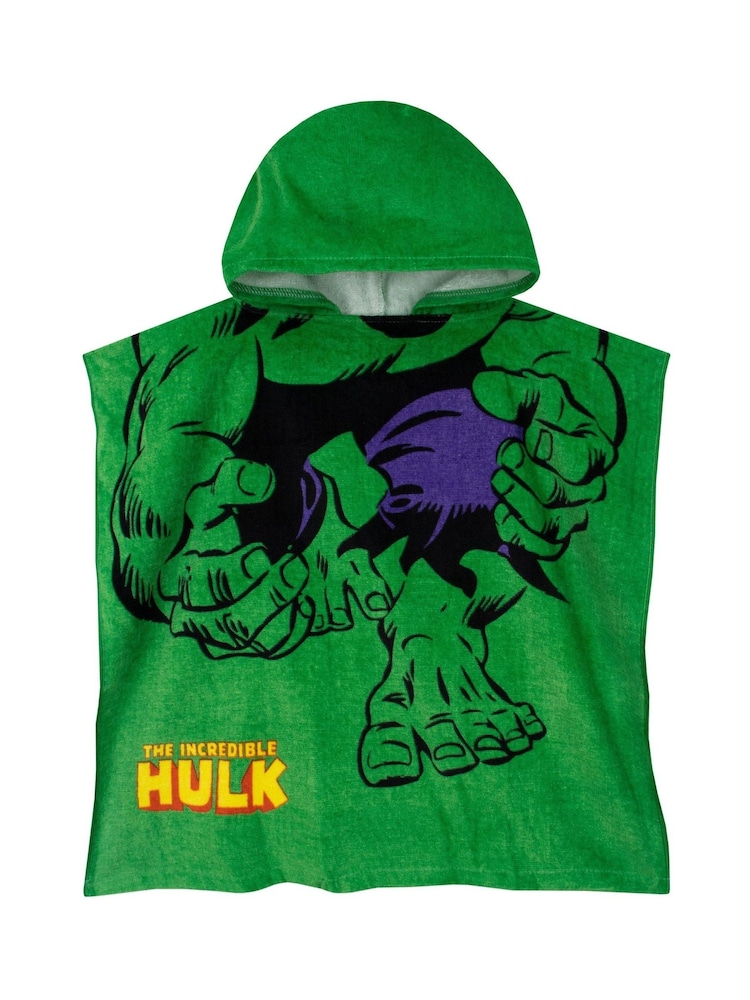 Character Green Marvel The Incredible Hulk Print Towel Poncho - Image 1 of 12