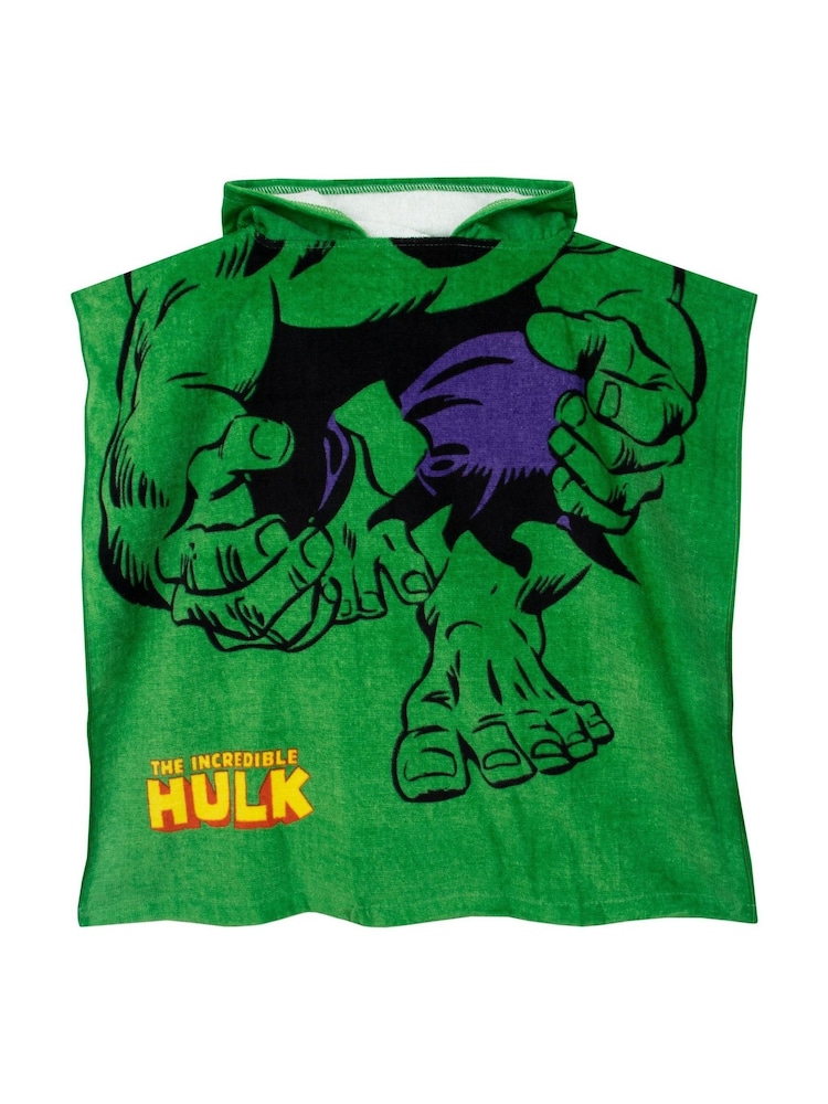 Character Green Marvel The Incredible Hulk Print Towel Poncho - Image 2 of 12