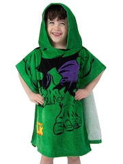 Character Green Marvel The Incredible Hulk Print Towel Poncho - Image 7 of 12