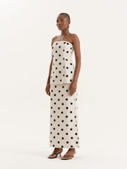 4th & Reckless Cream Polka Dot Printed Linen Blend Corset - Image 2 of 5